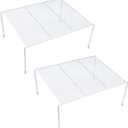 SIBAO Set of 2 Mesh Kitchen Shelves Cabinet Storage Shelf Rack (13.1 x 10.2 Inch) Kitchen Bathroom Pantry Cupboard Desk Home Office, Fridge, Cabinet, Bathroom Cupboard (White)