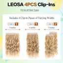 Curly Hair Extensions,LEOSA 4PCS 16 inch Clip in Hair Extensions Short Soft Natural Hairpiece Lace Weft Curly Wave Clip Ins Extensions Invisible for Women