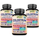 Parrox Colostrum Supplement Capsule, Grass Fed Cow Colostrum with 40% IgG, Probiotics Blend, Elderberry, Astragalus, Zinc, Ginger, Vitamin C, L-Glutamine, 8 in 1 Extra Strength Bovine Boost (180 Caps)