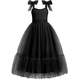 Arshiner Girls Dresses Summer Sleeveless Bow-Tie Straps Birthday Party Long Tulle Dress, 9-10yrs
