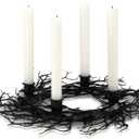 Halloween Candle Holder 17 Inch Gothic Black Branches Candlestick Black Candelabra Spooky Halloween Candle Stick Holder for Desktop Dinner Party Wedding Table Centerpieces