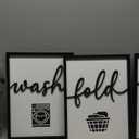 3D Wood Laundry Room Wall Decor, 36" x 16" Framed Laundry Room Wall Art, 3D Laundry Signs for Room Decor (Ready to Hang, Set of 3, Framed)