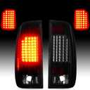 LED Tail Light Fit for 1997-2003 Ford F150 and 2004 F150 Heritage, for 1999-2007 F-250 F-350 Super Duty, Rear Brake Lamp Taillight Assembly Smoked Lens (Fit Fleetside Models