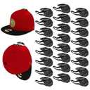 24 Pack Adhesive Hat Hooks for Wall, Strong Hat Rack for Baseball Caps, Minimalist Hat Organizer Display for Home Decor, Hat Hold Hanger for Wall, Door, Closet, No Drilling - USA Patented (Black)