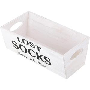 Blulu Lost Socks Basket Sign Farmhouse Laundry Room Decor and Accessories Lost Socks Bin Hanging Wall Storage Organization for Laundry Room Storage(White)
