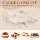 Cake Stand with Lid-Extra Large 17" Rectangular Cake Holder,8-in-1 Multi-Functional Dessert Table Display Set & Charcuterie Board,Acrylic Cake Plate Dome Cover for Weddings/Cheese/Veggie/Chips & Dip