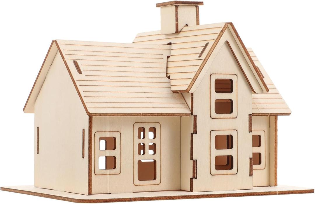 Totority 3D Wooden Cottage Puzzle DIY Kit for Kids and Adults, Creative Handcrafted Wooden Model House, Educational Toy Enhancing Spatial Imagination, Logic & Motor Skills