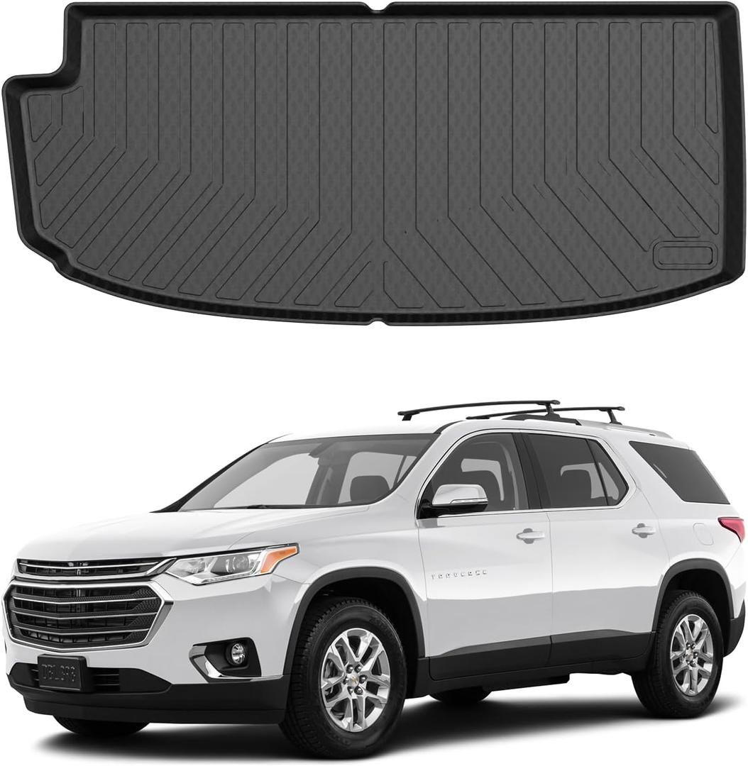 Mixsuper Cargo Liner for Chevrolet Traverse 2018-2023, Trunk Mat Behind The 3rd Row Seats, All Weather Cargo Mat for Chevy Traverse Rear Trunk Liner Black