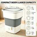 ALLEN ADMONDS Portable Washing Machine 52L, Foldable Mini Washer with Spin Basket, Adjustable Wash 2-10 Min & Spin 1-6 Min, Large Capacity for Apartment, Dorm, RV, Camping, Travel (Grey)