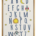 Alphabet Picture with astronaut. 36"X24"