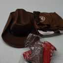 Spooktacular Creations Halloween Cowboy Costume for Boys, Kids White Brown Western Costume, Deluxe Cowboy Outfit Set with Hat for Toddler Halloween Dress-up, RolePlay Themed Party (Small, 5-7 yrs) (S (5-7 YRS))