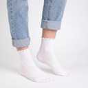 SSF&TUYS Ruffle Socks for Women – Soft Cotton Frilly Crew Socks, Breathable & Comfy, 6 Pairs (White)