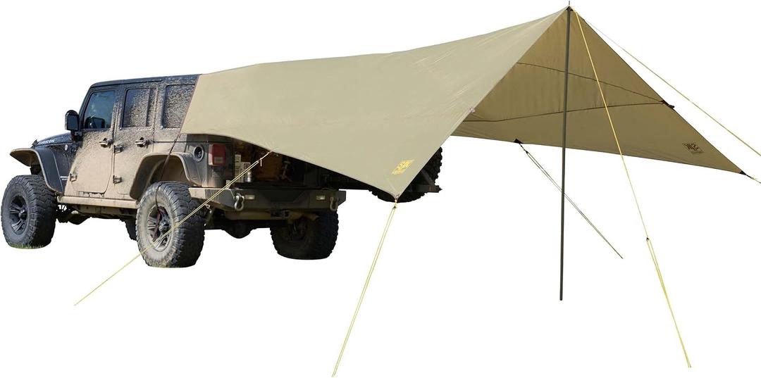 Slumberjack SJK Roadhouse Tarp, Hunting Camping & Overland Shelter Protects from Rain & Sun (Khaki), 160" x 103/192"