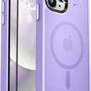 MOCCA Strong Magnetic for iPhone 12 Pro Max Case,[Compatible with Magsafe][Glass Screen Protector+Camera Lens Protector] Slim Thin Shockproof Cover Phone Case for iPhone 12 Pro Max 6.7", Light Purple