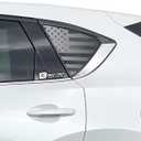 BOGAR TECH DESIGNS Precut Quarter Window American Flag Vinyl Decal Sticker Compatible with Mazda CX-5 2017-2025, Matte Black
