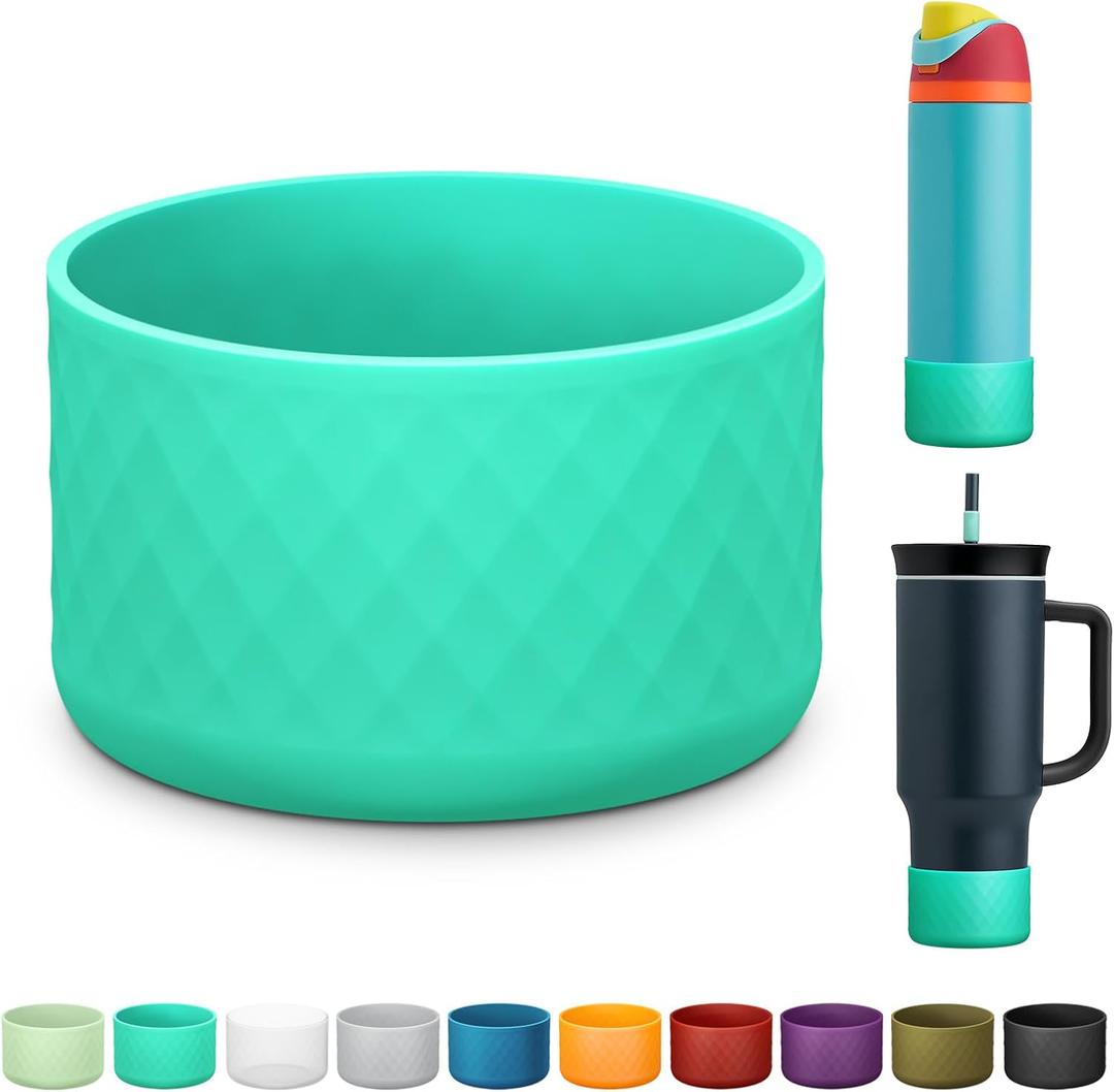 Silicone Boot for Owala Water Bottle 24 oz 32 oz 40 oz, Anti-Slip Protective Sleeve for FreeSip/Twist/Flip Stainless Steel Water Bottles Accessories (mint green)