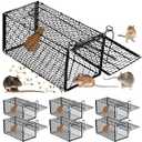 Qualirey 6 Pcs Humane Rat Trap Small Chipmunk Mouse Squirrel Cage Rodent Animal Mice Voles Hamsters Cage Catch and Release Trap for Home Garden Indoor Outdoor(15.4 x 5.5 x 5.5 Inch)