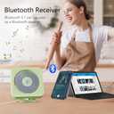 MICOCIOUS Portable CD Player with Bluetooth Desktop CD Player for Home CD Music Players with Remote Control,Timer,Built-in Dual Speakers with LED Display Home Audio Boombox FM Radio (Green)