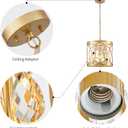 WUZUPS Crystal Chandelier 3-Light Vintage Farmhouse Pendant Ceiling Light Lighting Fixture for Foyer Diningroom Bedroom Hallway Storage Kitchen Bathroom, H 10.8" W 11.8", E12 Base, Gold