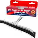 Curved Floor Squeegee 36’’, Rubber Blade Garage Squeegee, Taper Pole Connection - Handle Sold Separately for Tiles, Concrete and Asphalt