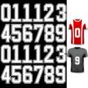 WILLBOND 24 Pcs Iron on Numbers, Jersey Heat Transfer Numbers 0 to 9 for Team Uniform T-Shirt Football Basketball Baseball(White with Black Border,8 Inch)
