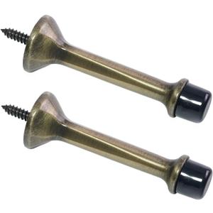Triumph Hardware 3" inch Heavy Duty Solid Rigid Antique Bronze Door Stop with Soft Rubber Tip, Zinc Alloy Metal Solid Door Stopper Protect Wall & Door