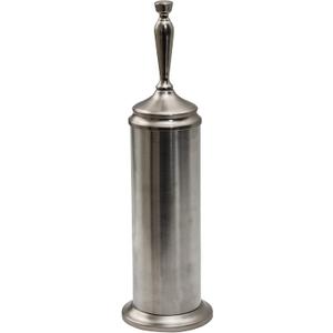 Splash Home Adora Stainless Steel Toilet Brush with Holder, Bowl Scrubber with Durable Cleaning Bristles, Hidden Brush with Splash Protective Disc Design - Satin Nickel ((Pack of 1))