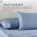California Design Den 100% Cotton Pillowcases Standard Size Set of 2, Soft & Cooling Sateen Weave Cotton Pillowcases (Standard/Queen, Blue Hydrangea)