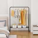 Rolling Clothing Racks for Hanging Clothes, Garment Rack for Clothes to Hang, Metal Portable Wardrobe Rack for Coats, Jackets, Shirts, Dress,Black