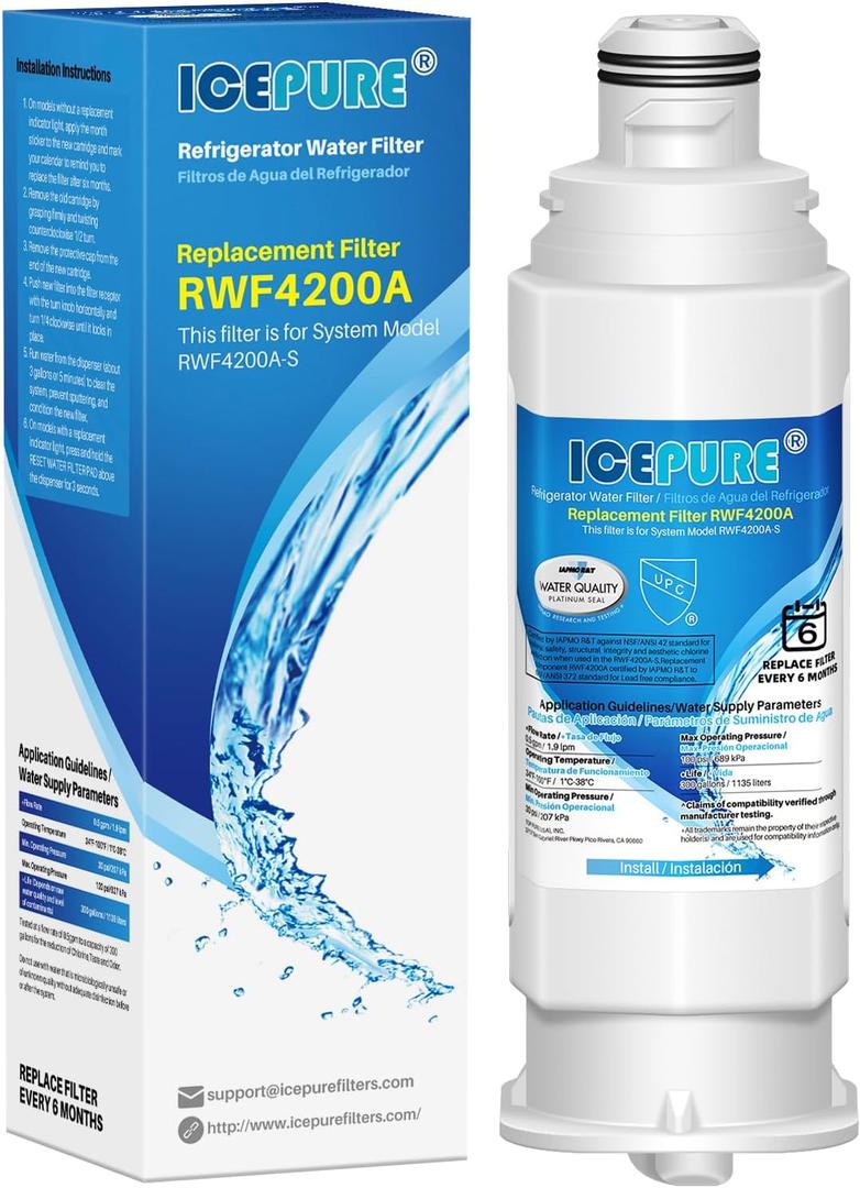 ICEPURE DA97-17376B Refrigerator Water filter Compatible with Samsung DA97-17376B DA97-08006C HAF-QIN, HAF-QIN/EXP, RF23M8070SG, BRF425200AP, Chlorine, Odor Removal, 1 Count (Pack of 1)