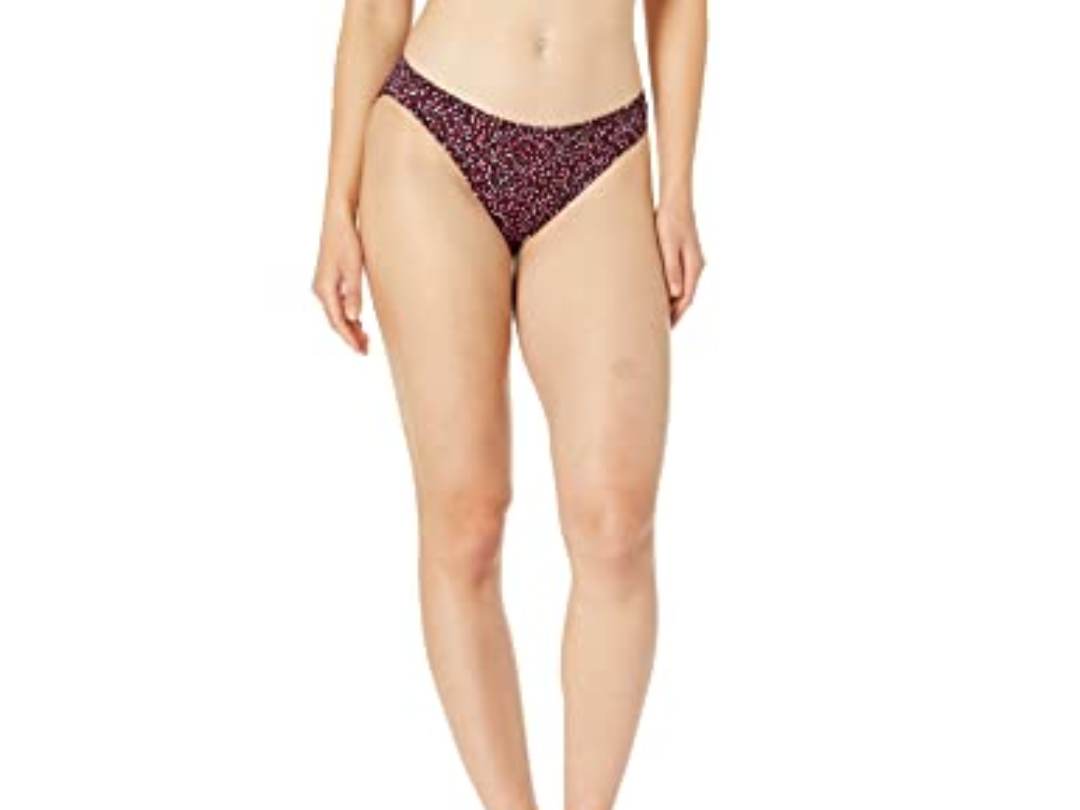 Amazon Essentials Women's Classic Bikini Swimsuit Bottom (in Plus Size) - Discontinued Colors, Brick Red Leopard, 2X Pack of 4