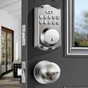 Keyless Entry Door Lock with 2 Knobs, Electronic Backlit Keypad Deadbolt with Handle Set, Auto Lock, One-time Codes, Smart Deadbolt for Front Door, Easy Installation (Satin Nickel)