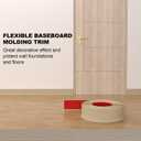 Peel and Stick Baseboard Trim, 6 Inch Rubber Baseboard Vinyl Wall Base, Flexible Baseboard Molding Trim, Adhesive Baseboard Trim Rubber Cove Base(60Ft, Beige)