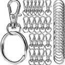 LEOBRO Keychains, 40PCS Key Rings and Keychain Clip, Key Chain Ring and Key Chain Hooks, Keychain Making Kit, for DIY Crafts