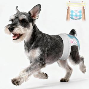 Ambreview Disposable Dog Diapers Female, Just Pull It Up, Doggie Diapers for Female Dogs, Strong Absorbency | Leak Proof, for Dogs in Heat | Elderly | Disabled, XS 10 PCS