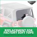 MasterTop Soft Top Rear Replacement Window - Fits Jeep Wrangler JK 2-Door & 4-Door 2011-2018 - Black Diamond - (Compatible Only with Original Factory Soft Tops)