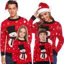 Marvmys Mens Holiday Ugly Sweaters Family Snowman Christmas Sweater Pullover Matching Sets, L