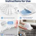 4 x Hat Washer Cage for Dishwasher,4PCS(2 Cages + 2 Bags) Upgraded Baseball Cap Washer, Durable Hat Cleaner Frame, Keeps Caps Shape Safe, Fits Flat Curved Brim Hats