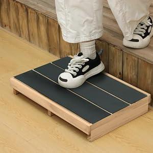 CroBlissful 3.5" Wooden Platform Step Stool,24" Platform with Non Slip Rubber Stepping Surface for Adults & Elderly Bed Steps Wooden Mobility Stepping Stools for Bedroom, Bathroom, Kitchen, Garden