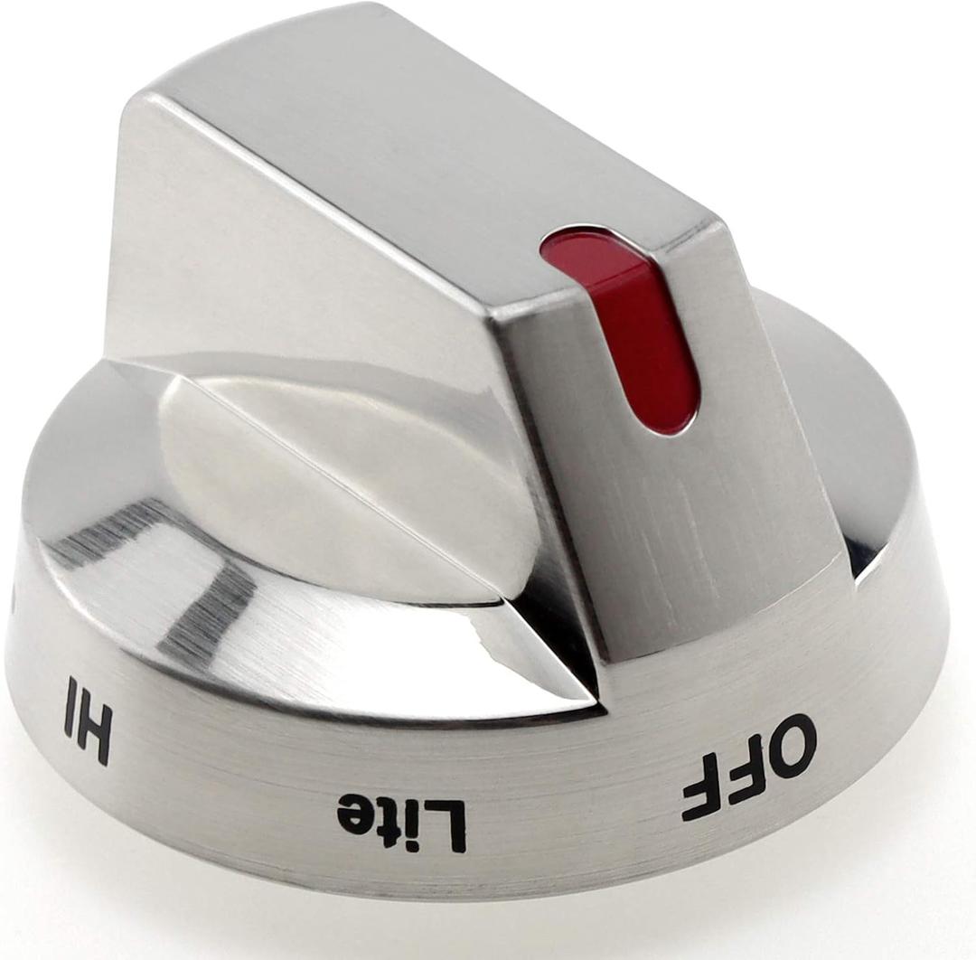 AMI PARTS DG64-00473A Range Burner Dial Knob Range Oven Knob Compatible with Samsung Gas Range NX58F5700WS NX58K7850SS NX58H5600SS NX58J7750SS NX58M6850SS NX58H5650WS (Silver)