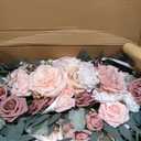 Floroom Arch Flowers with Drapes Kit (Pack of 4) - 2pcs Artificial Dusty Rose & Blush Floral Swag Arrangement with 2pcs Draping Fabric for Wedding Ceremony Arbor and Reception Backdrop Decoration