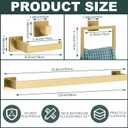 Gisafai 15 Pcs Gold Bathroom Hardware Accessories Set 23.6 Inch Bath Towel Bar Kit Stainless Steel Bathroom Hardware Set Towel Racks Ring Robe Hooks Paper Holder for Wall Mounted
