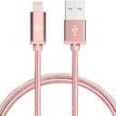 LAX iPhone Charger Lightning Cable - MFi Certified Durable Braided Apple Lightning USB Cord for iPhone 11/11 Pro Max/XS Max/X/iPad, iPod & More (Rose Gold)