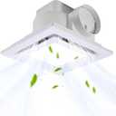 FEITON Bathroom Exhaust Fan with Light, Ceiling Mount, 110 CFM 1.0 Sones 4 Inch Duct, Quiet Square Bath Fan Light Combo, Shower Exhaust Fan with Light