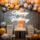 Tujoe Happy Birthday Neon Sign Large Happy Birthday LED Neon Light Signs with Dimmable Switch 12V Power Adapter for Party Wall Decoration Bar Rave Home Decor Backdrop(Cold White,30" x 21")