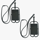 2 Pack Phone Lanyard Crossbody Bag with Adjustable Neck Strap, Anti-Theft Phone Strap for Men and Women, Compatible with Most Smartphones, 2 Pack Black