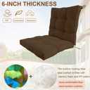 2 Piece Outdoor Patio Chair Cushions, Fade Resistant Outdoor Cushions for Patio Furniture, 6 inch Thickened Rocking Chair Cushions Set (Coffee Brown, 24x24x6 inch - 2 Pieces)