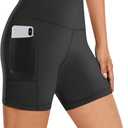 Buauty Biker Shorts Women - 5"/8" High Waisted Tummy Control Workout Gym Spandex Yoga Athletic Bike Shorts with Pocket (Small, #Black)