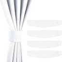 NICETOWN Strong Magnetic Curtain Tiebacks - Modern Simple Style Curtain Ties Backs Holdbacks Holders for Indoor/Outdoor Curtains (White, 18.5 X 4 Inches, Set of 4)