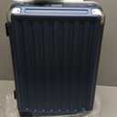 LUGGEX Carry On Luggage with Spinner Wheels, 20 Inch Aluminum Frame Zipperless Polycarbonate Hard Shell Suitcase, Blue